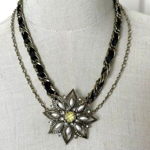 Lydell NYC floral multi strand necklace
